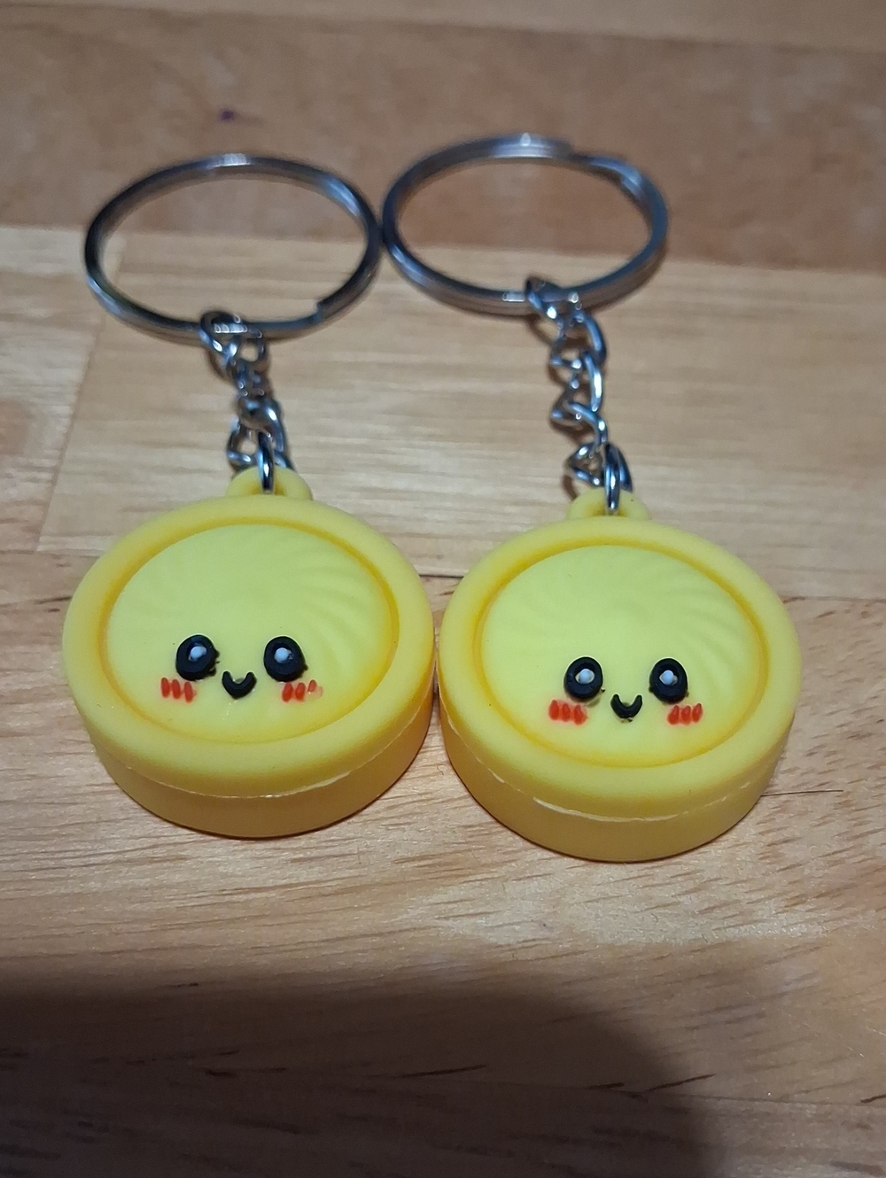 Cute Yellow Emoji Keychain Pair